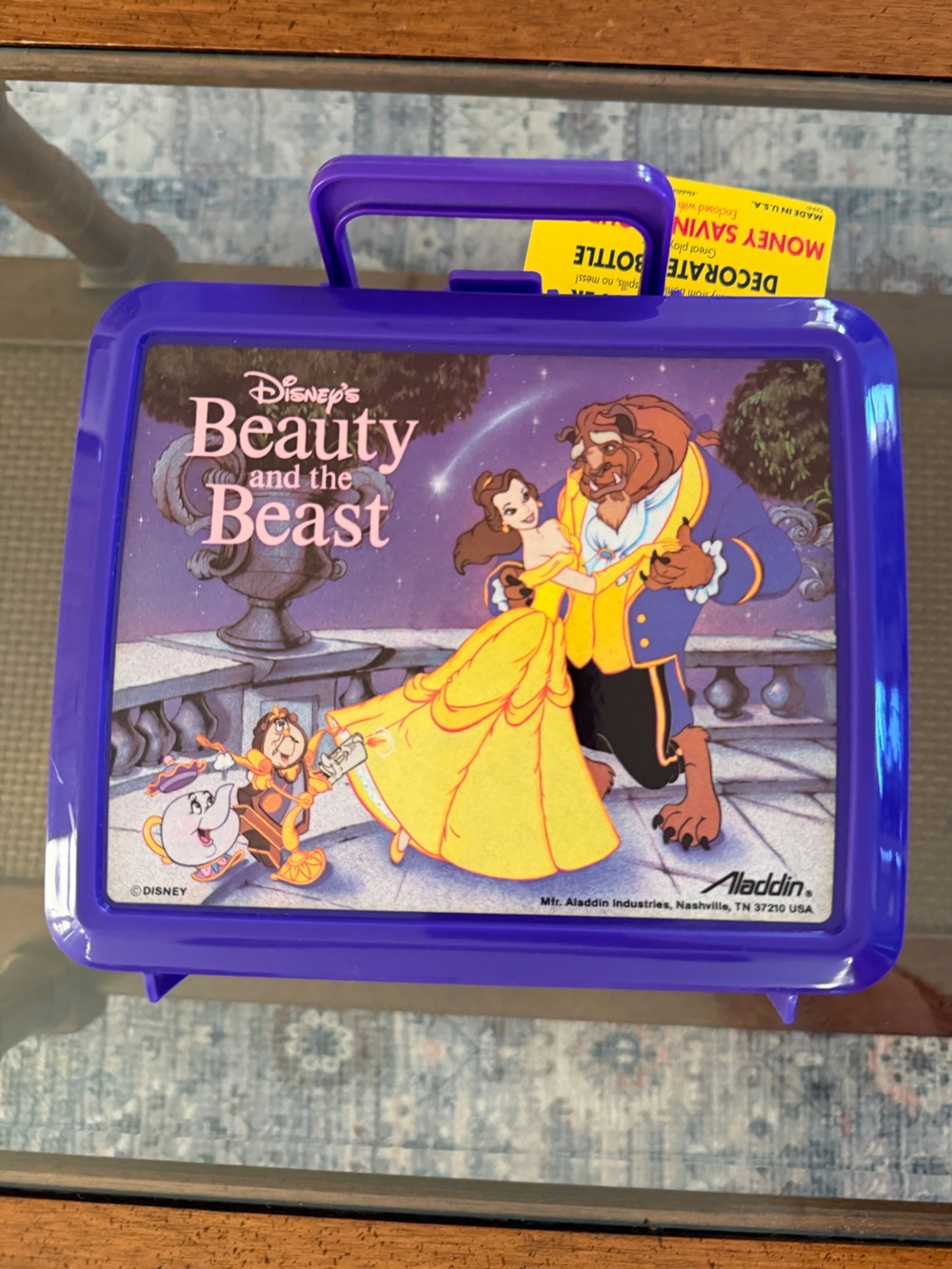 Vintage 1991 Disney Aladdin Beauty and the Beast Lunch Box with Thermos.